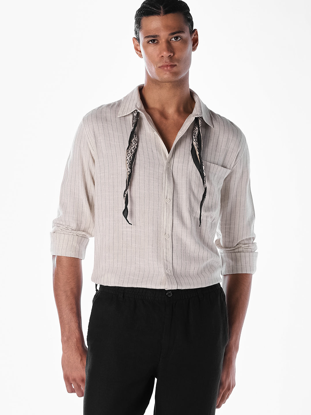 Slim Fit Striped Shirt - M