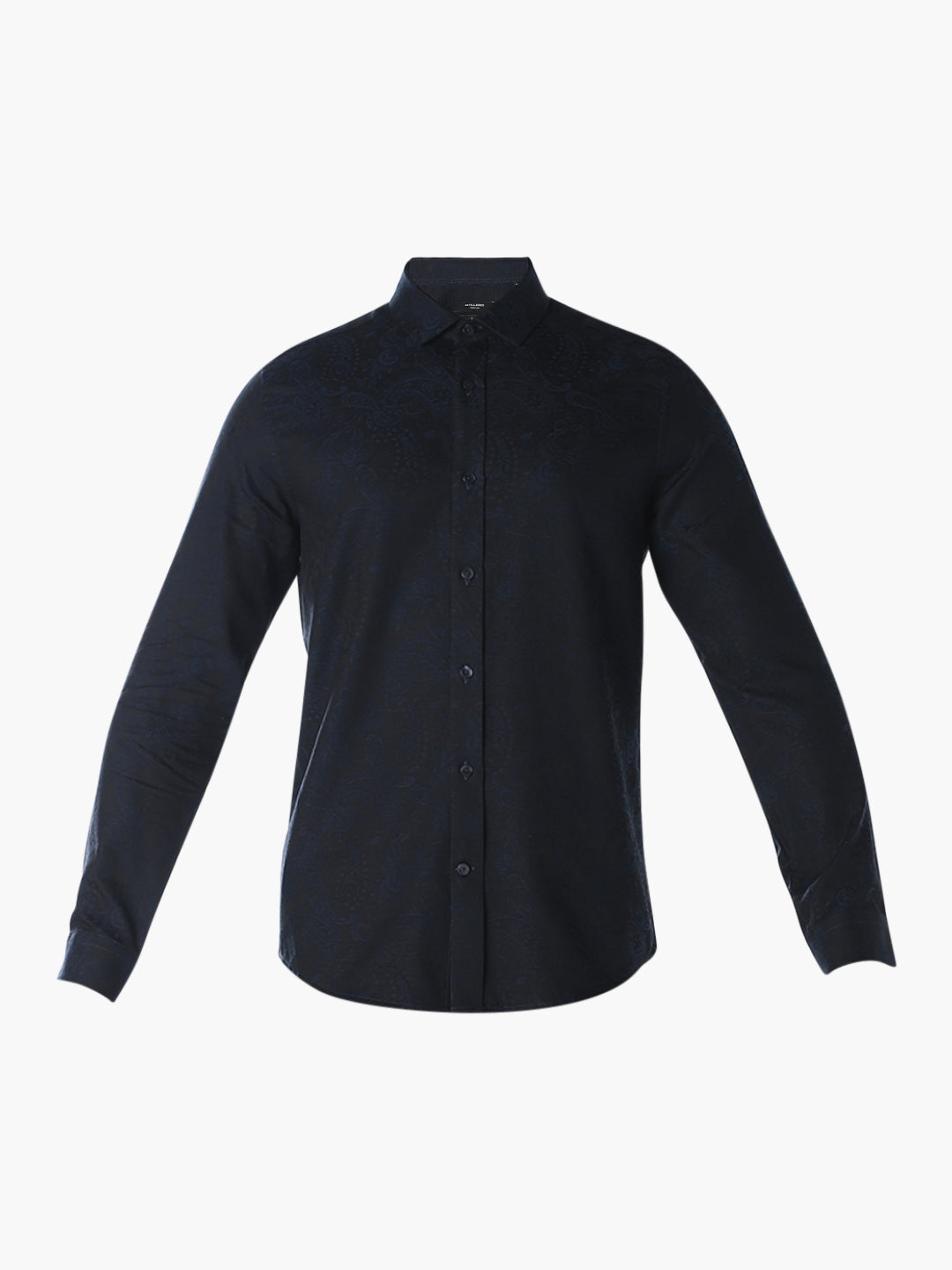Navy Jacquard Slim Fit Shirt