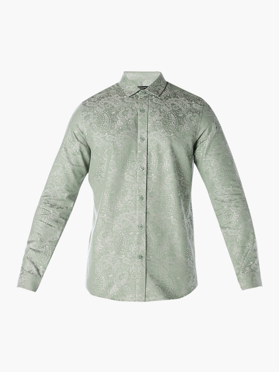 Green Jacquard Slim Fit Shirt