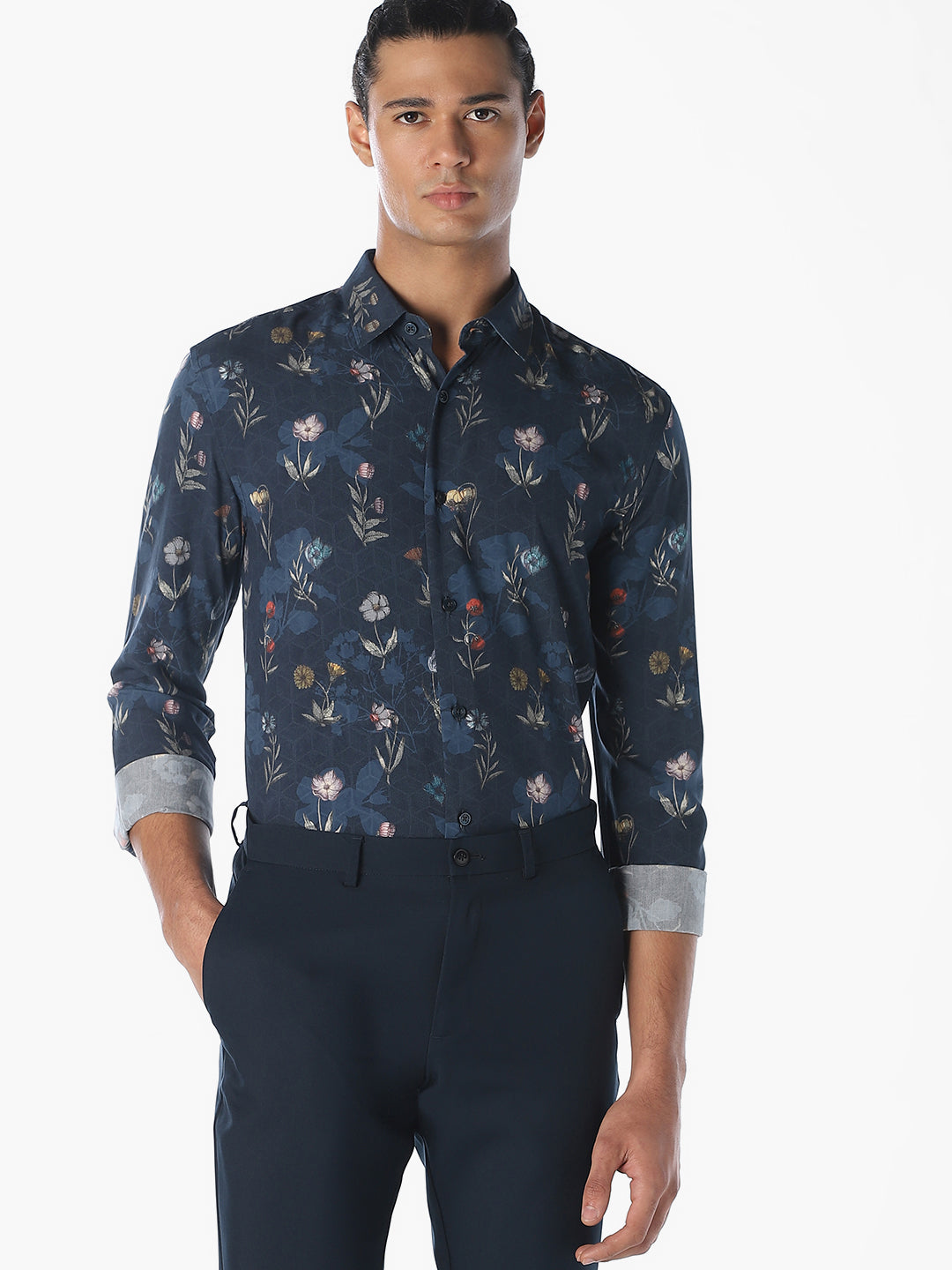 Printed Viscose Slim Fit Shirt