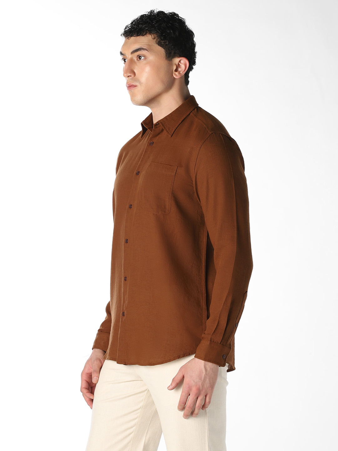 Dark Brown Regular Fit Shirt