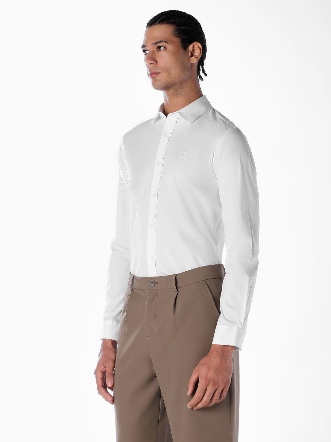 Cotton-Stretch Slim Fit Shirt - White