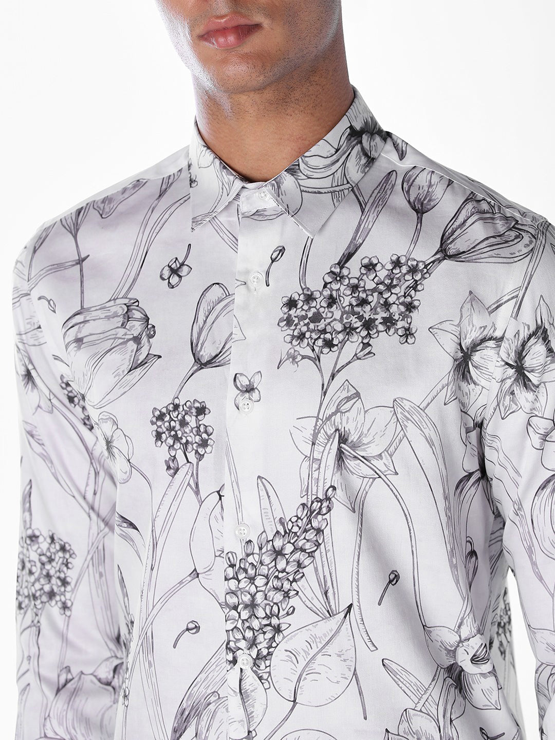Cotton Printed Slim Fit Shirt