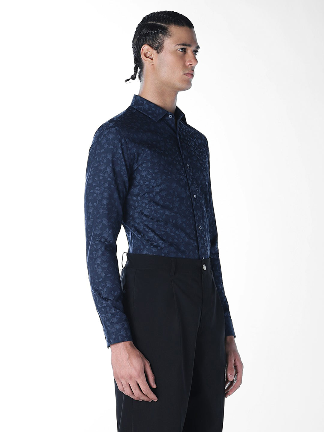Jacquard Floral Cotton Shirt