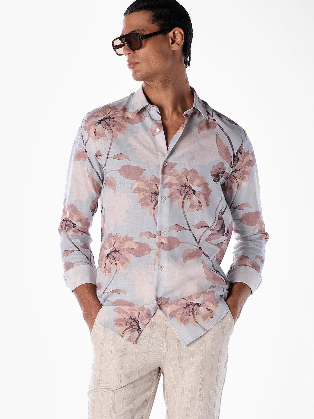 Floral Print Comfort Fit Shirt