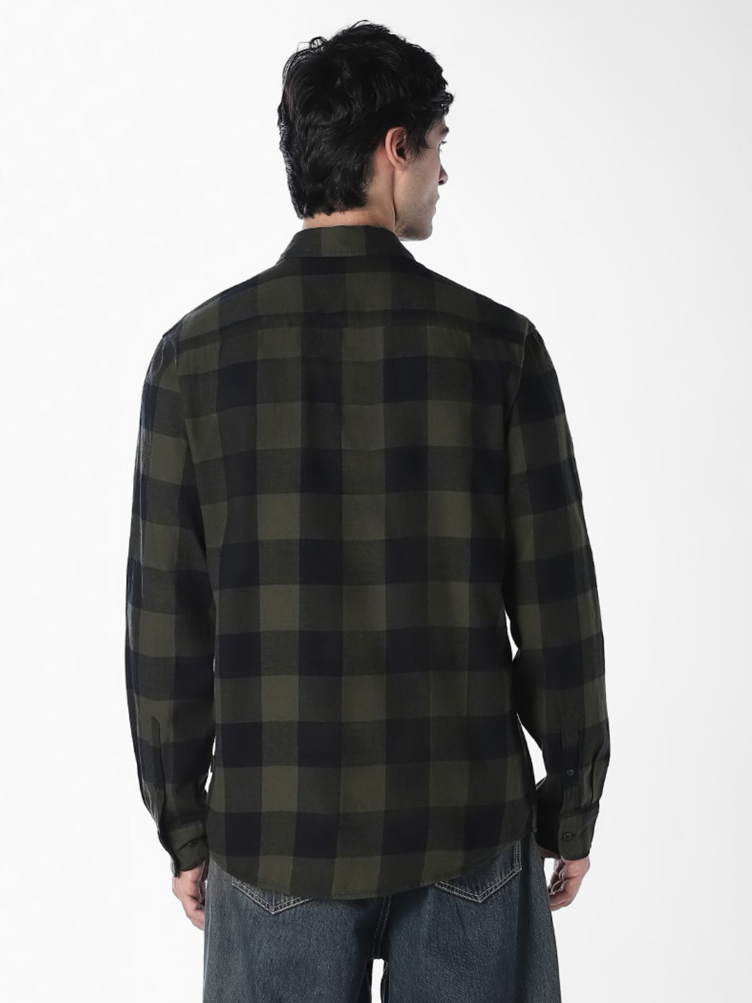 Dark Green Gingham Check Shirt