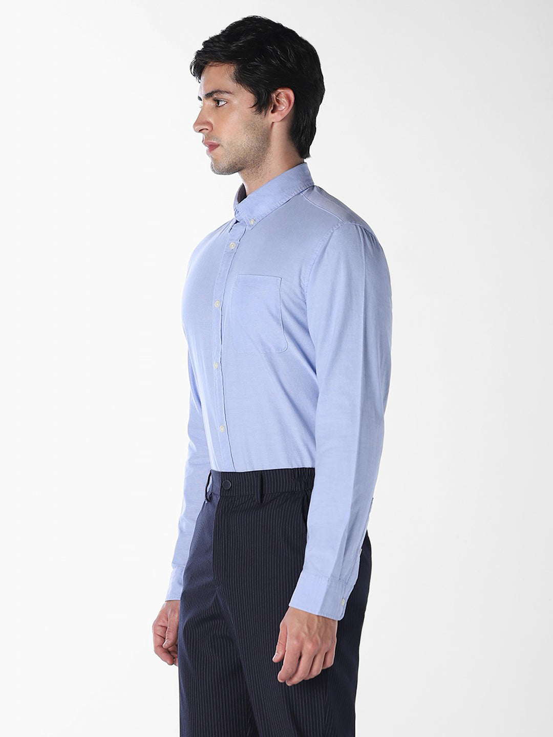 Men's Slim Fit Cotton Oxford Shirt In Cashmere Blue