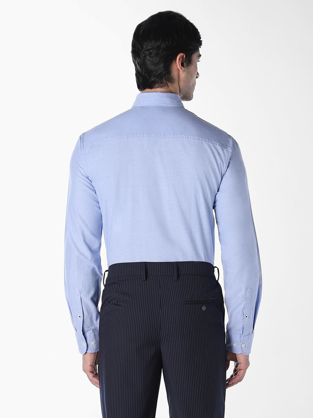 Blue Oxford Weave Cotton Shirt