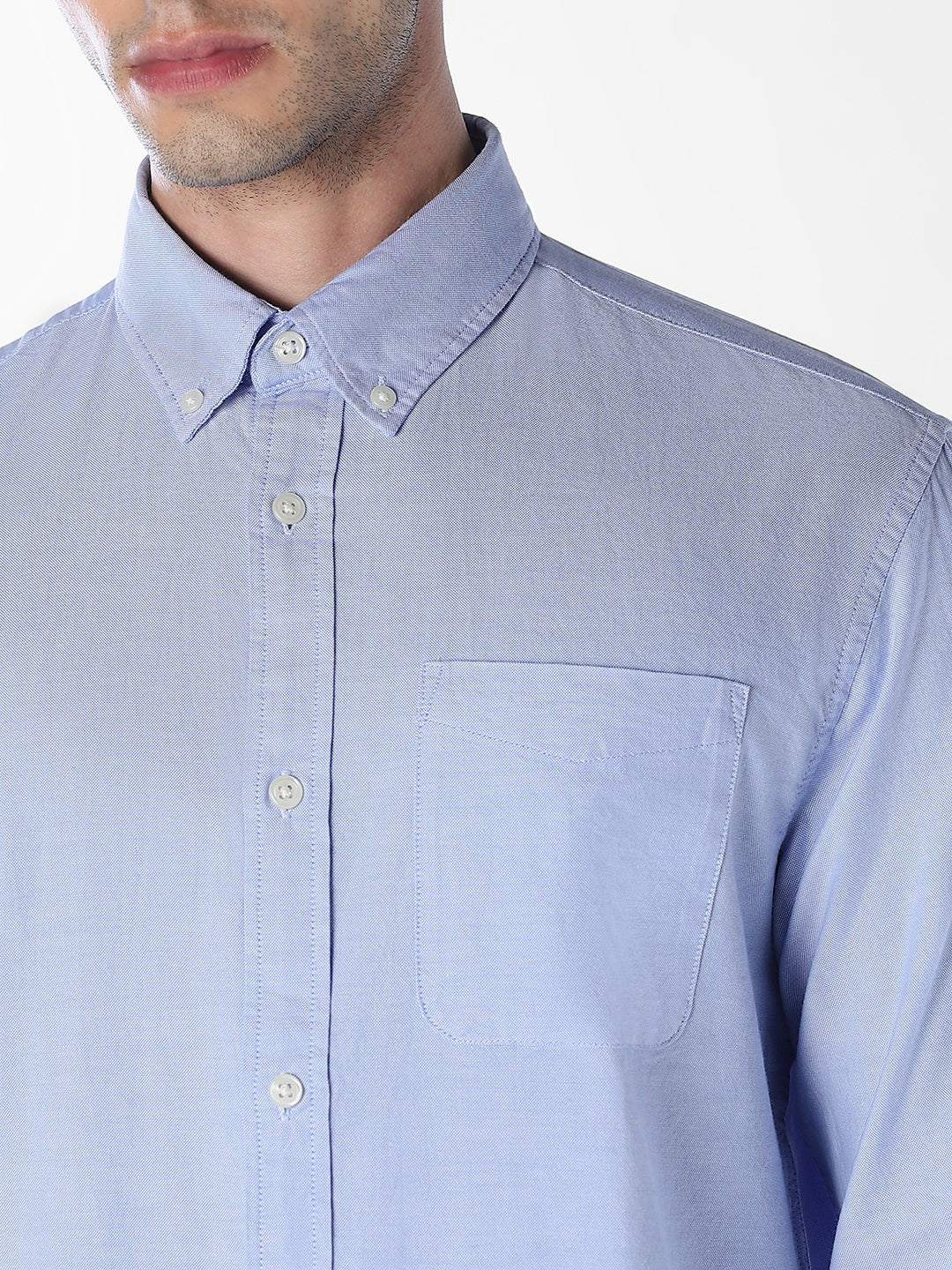 Men's Slim Fit Cotton Oxford Shirt In Cashmere Blue