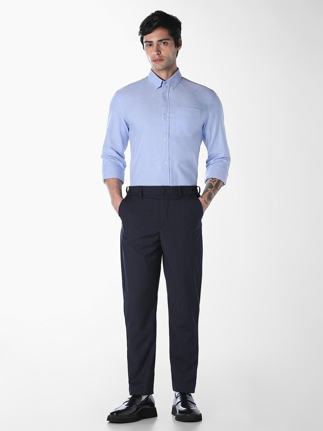 Men's Slim Fit Cotton Oxford Shirt In Cashmere Blue