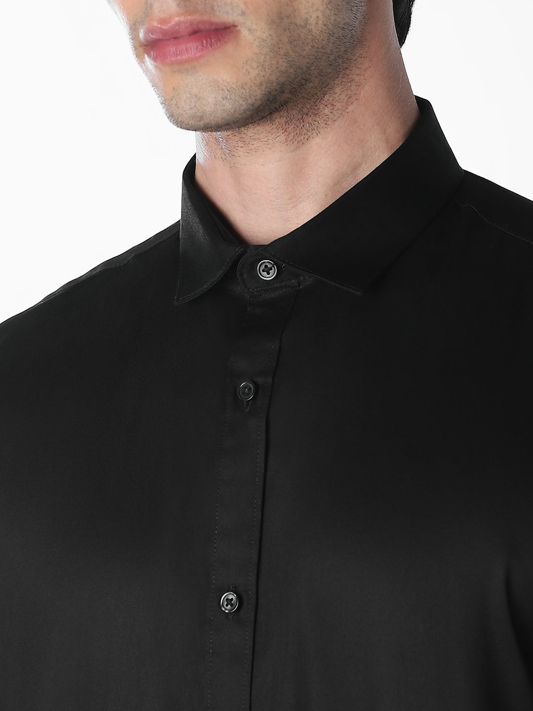 Black Slim Fit Formal Shirt