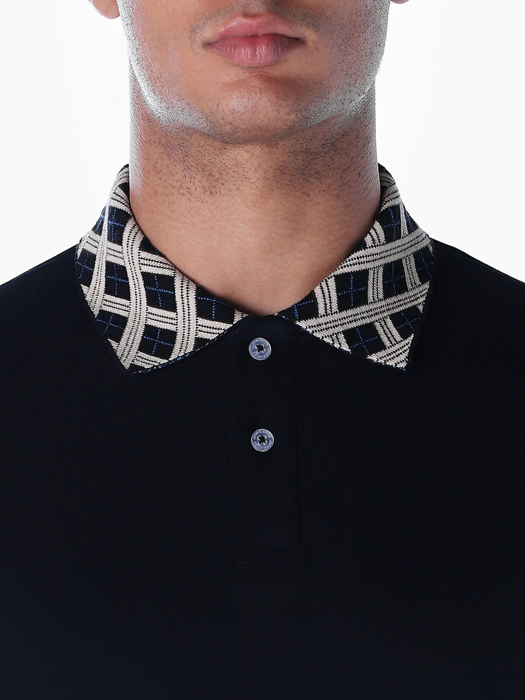 Jacquard Printed Collar Polo