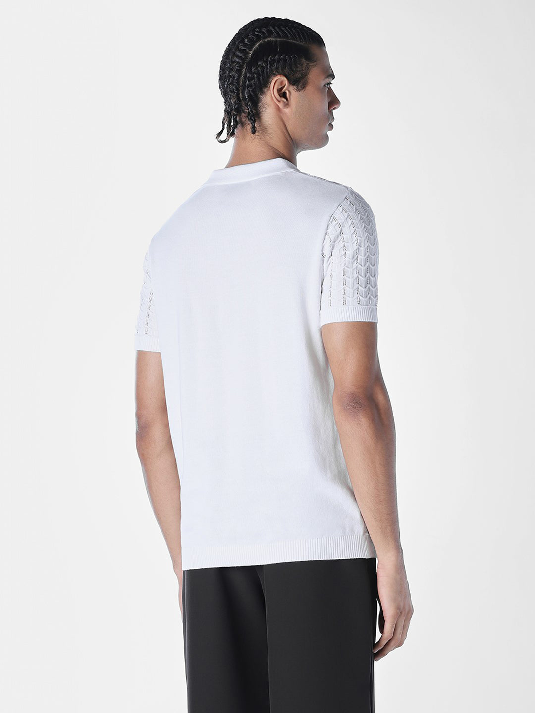 Jacquard knit Cotton Polo