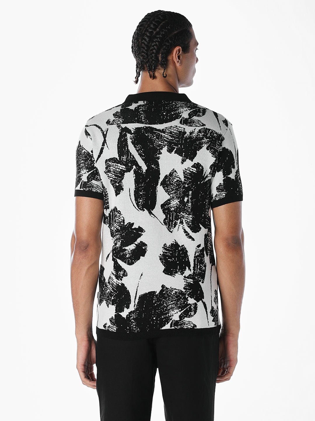 Jacquard Cotton Printed Knit Polo