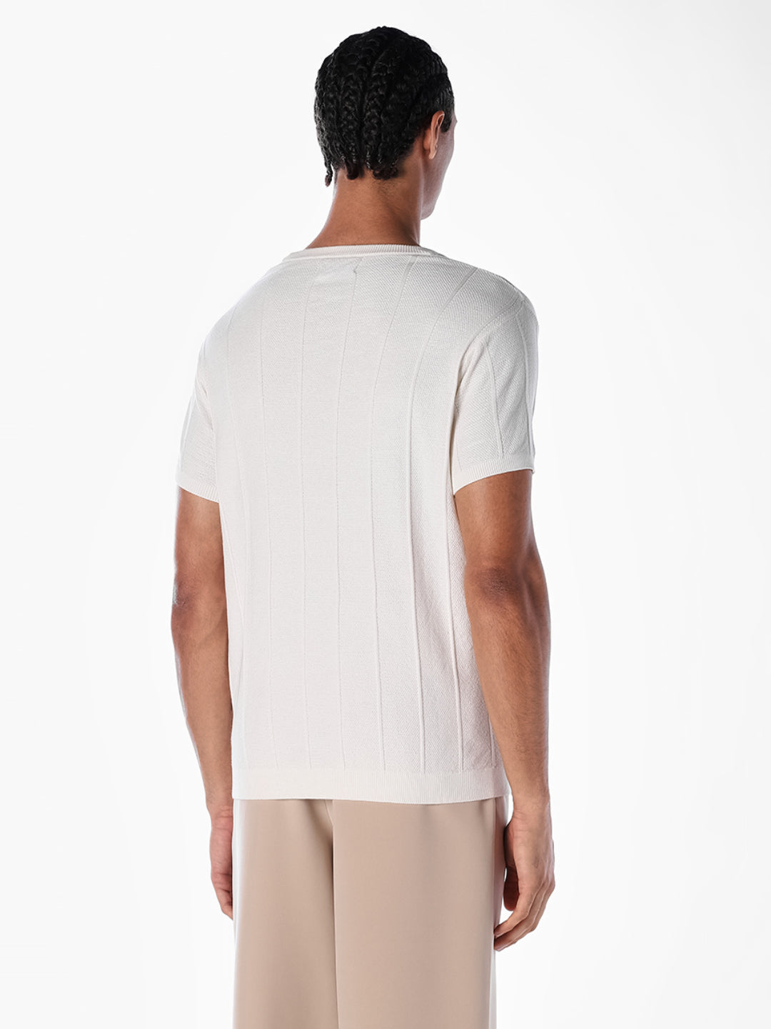Jacquard Cotton T-shirt - White