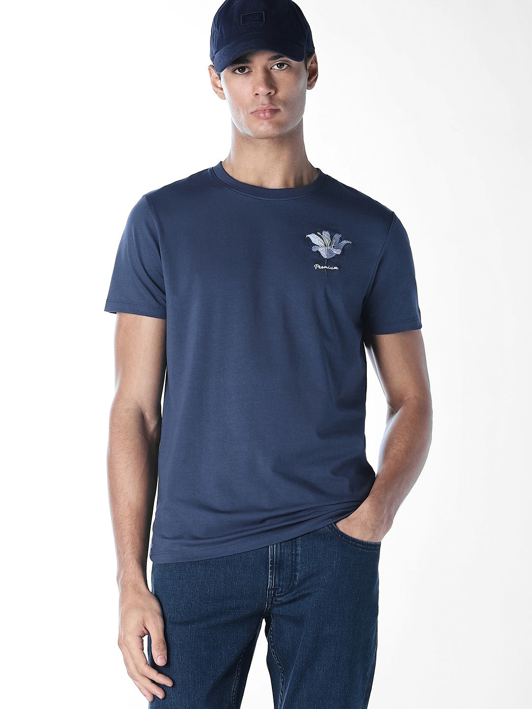 Dark Blue Crew Neck T-shirt