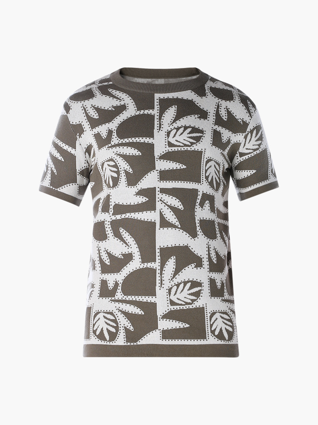 Jacquard Printed Cotton Pullover - Green