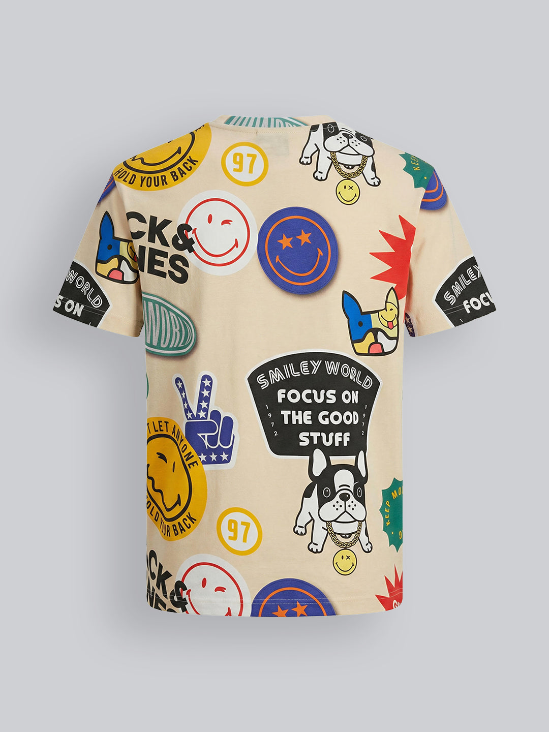 Boys Badge Printed Cotton T-shirt