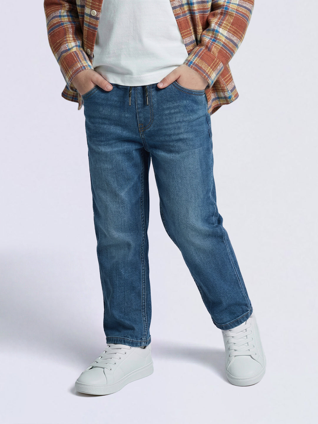 Boys Dark Blue 5 Pocket Jeans - 2/3Y