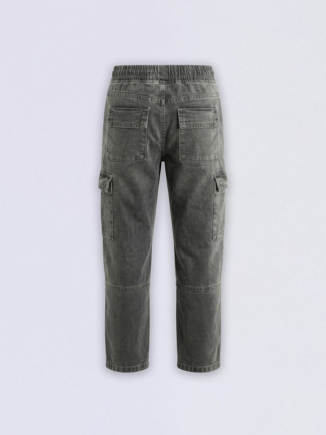 Boys Grey Drawstring Cargo Jeans
