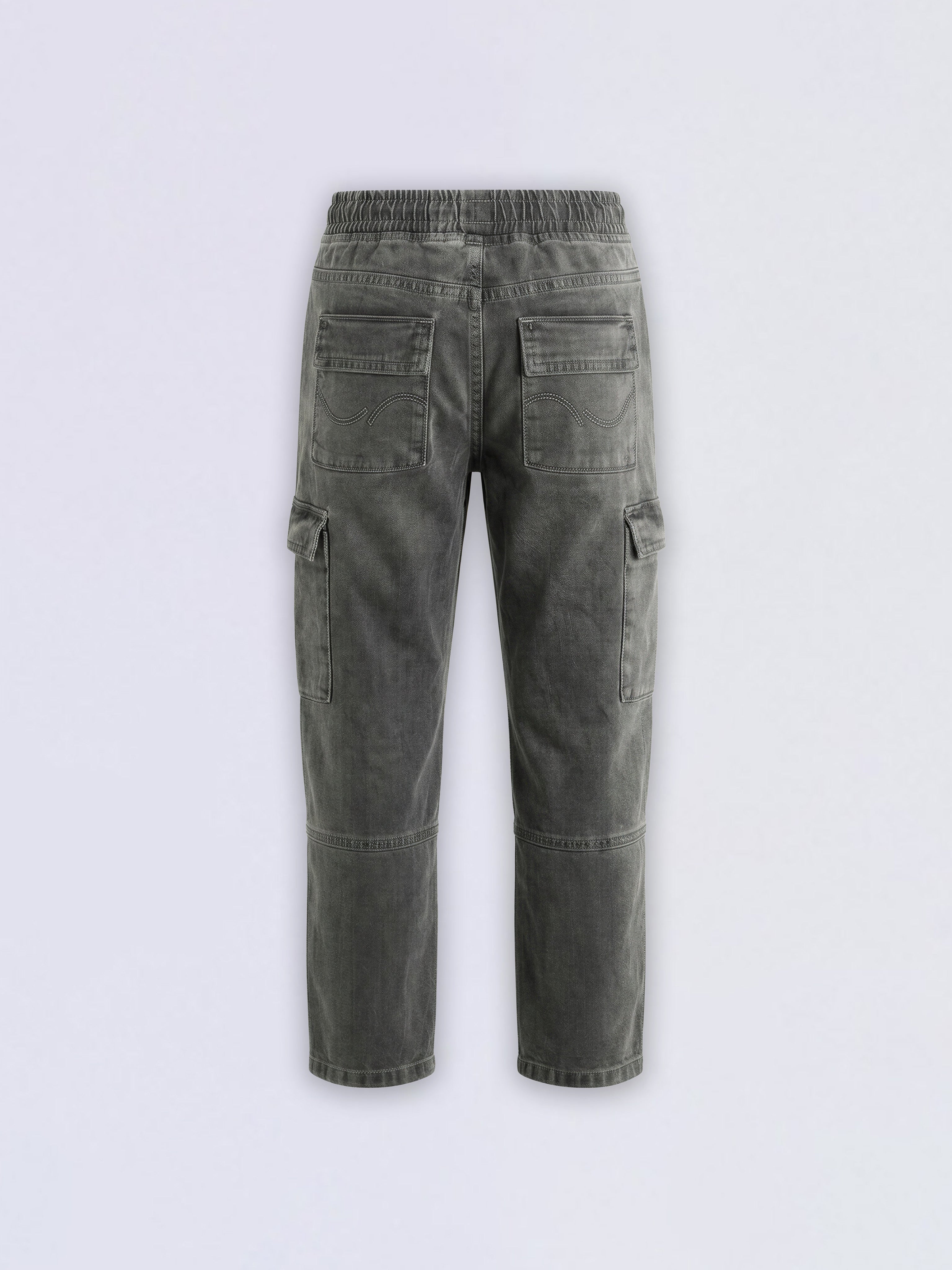 Boys Grey Drawstring Cargo Jeans