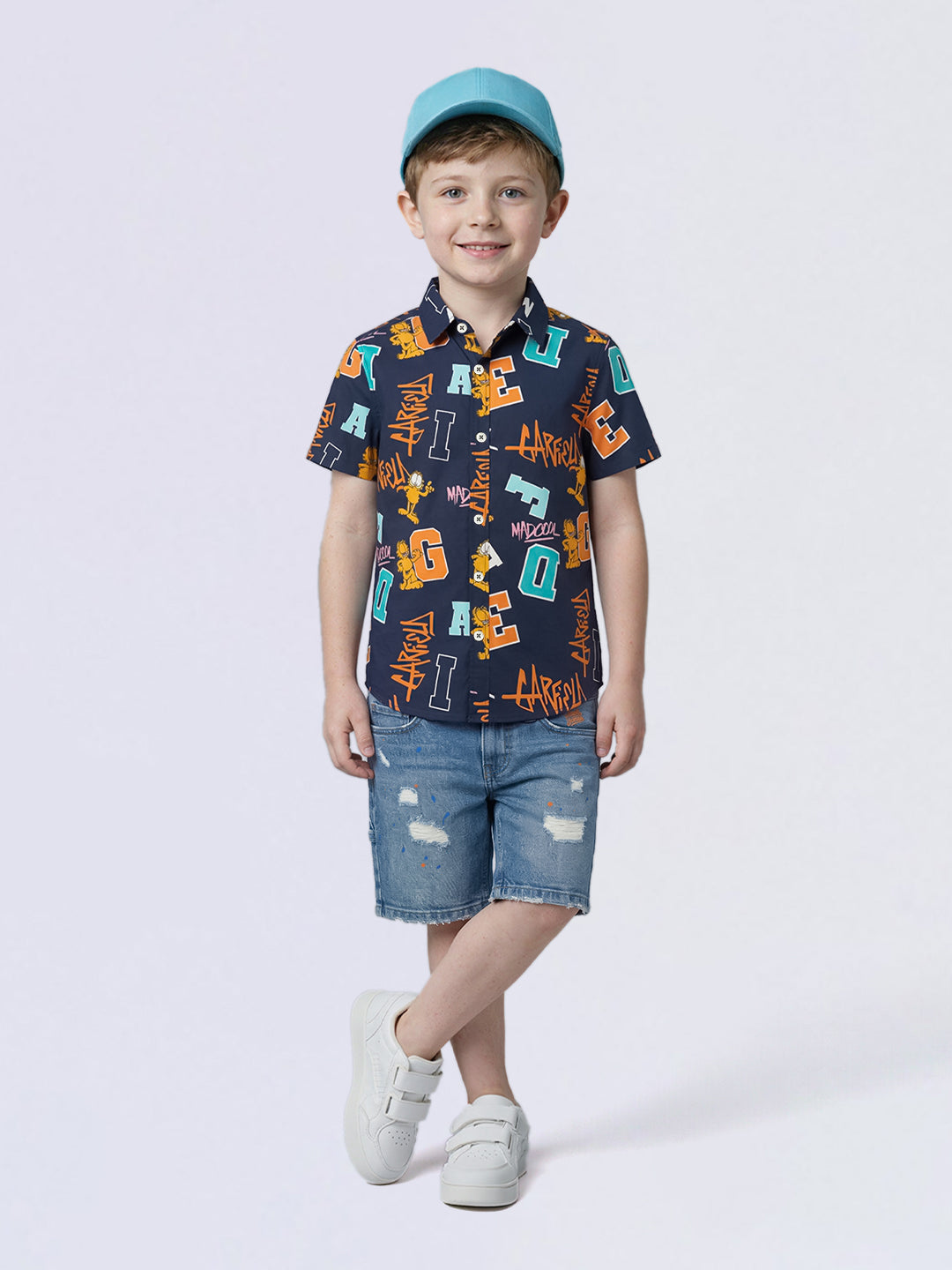 Boys Light Blue Distressed Denim Shorts