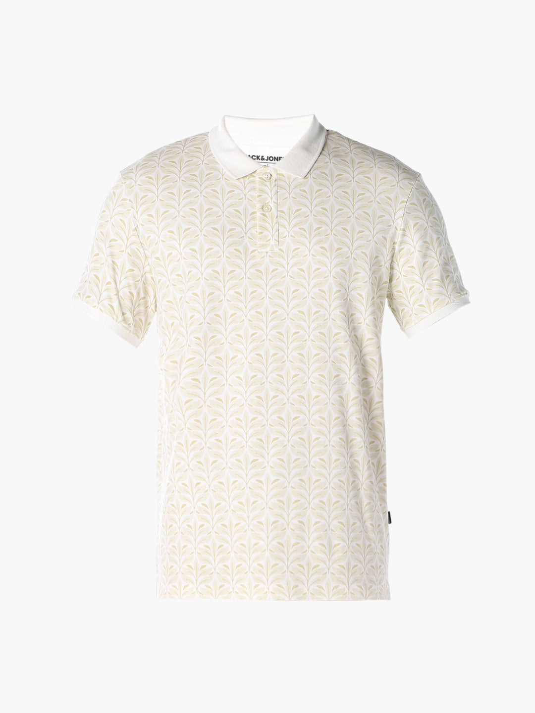 White Printed Polo