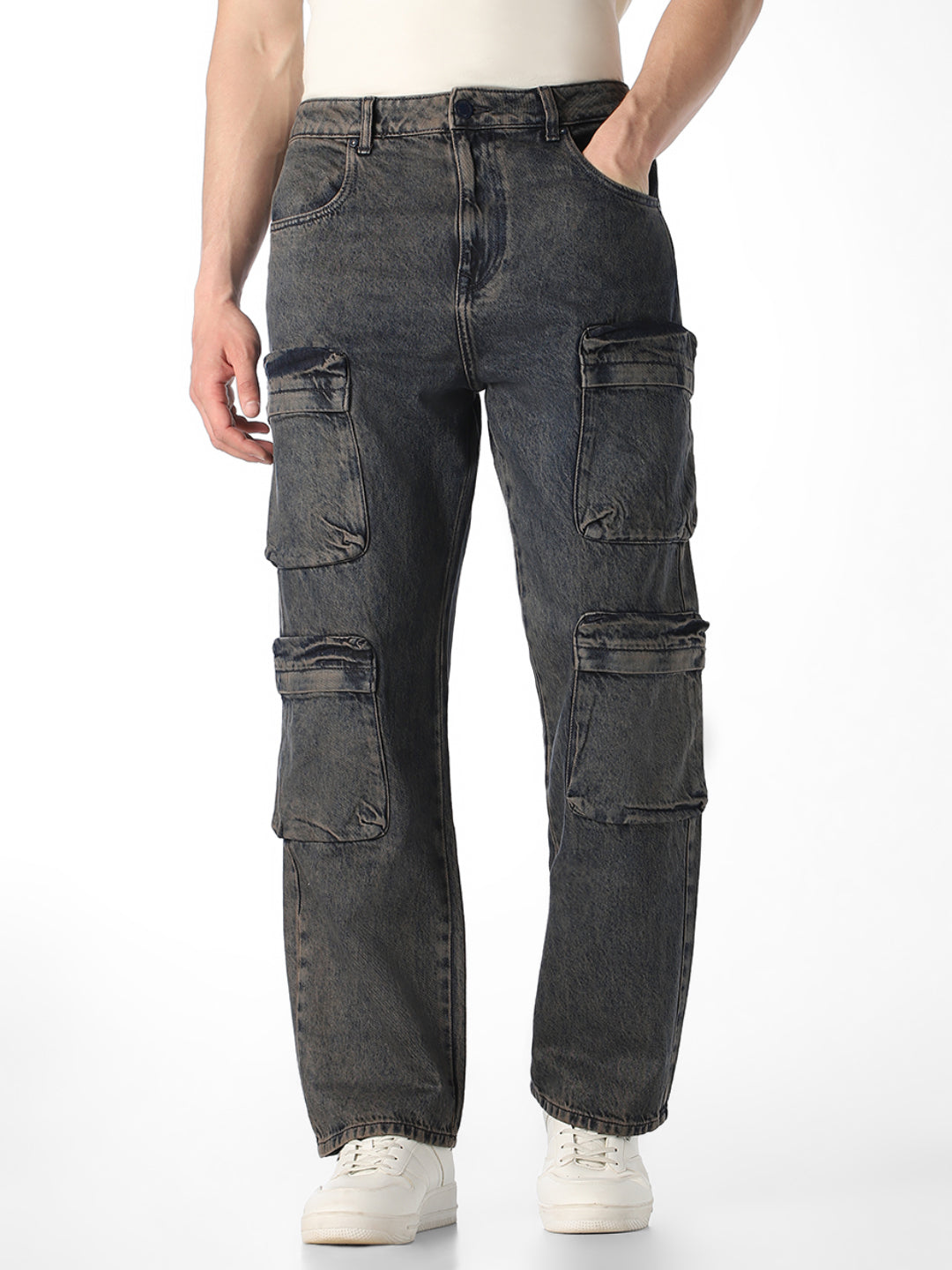 8 Pocket Dario Cargo Loose Fit Jeans - 38/30