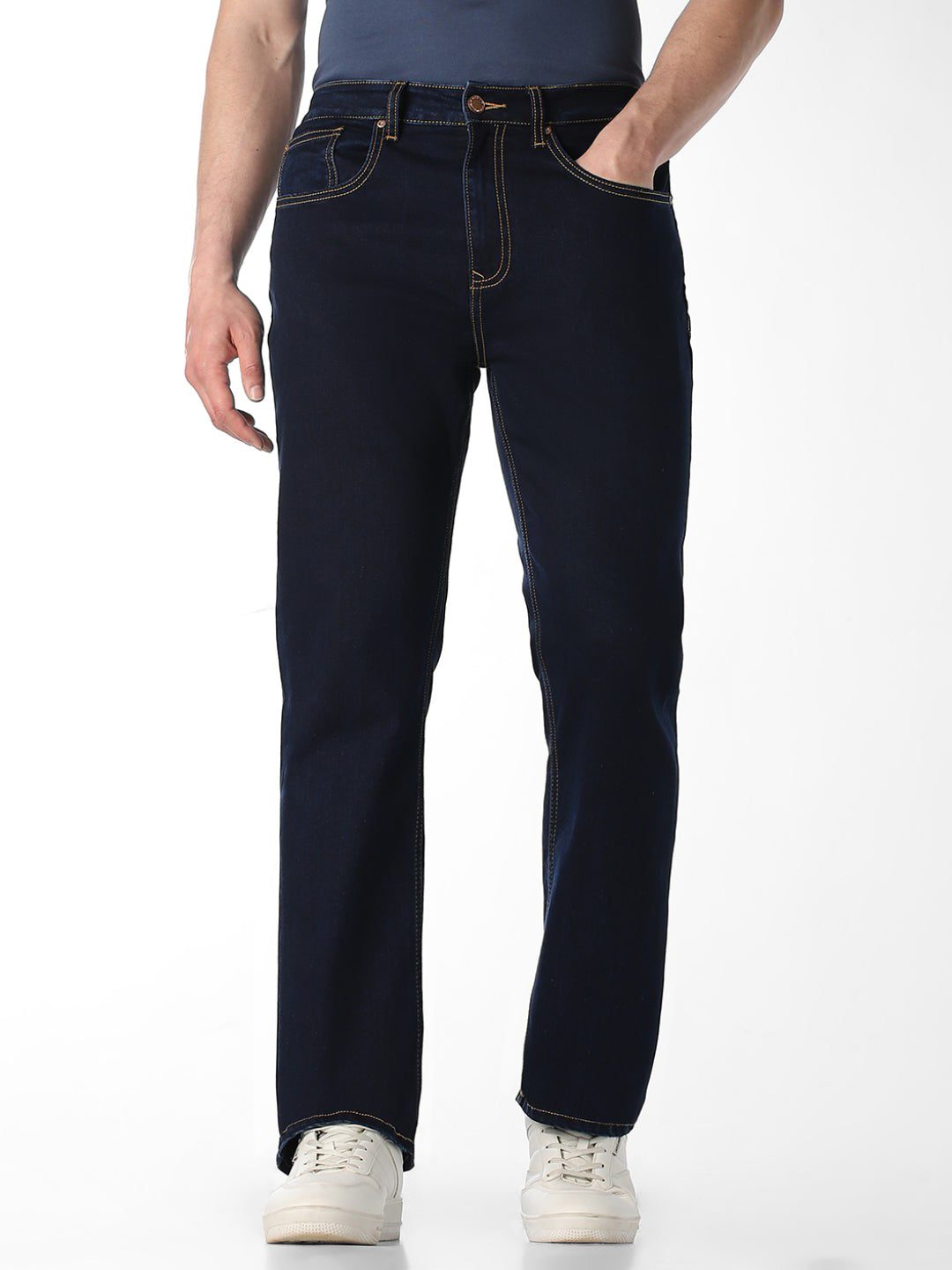 Contrast Stitch Cliff Bootcut Jeans