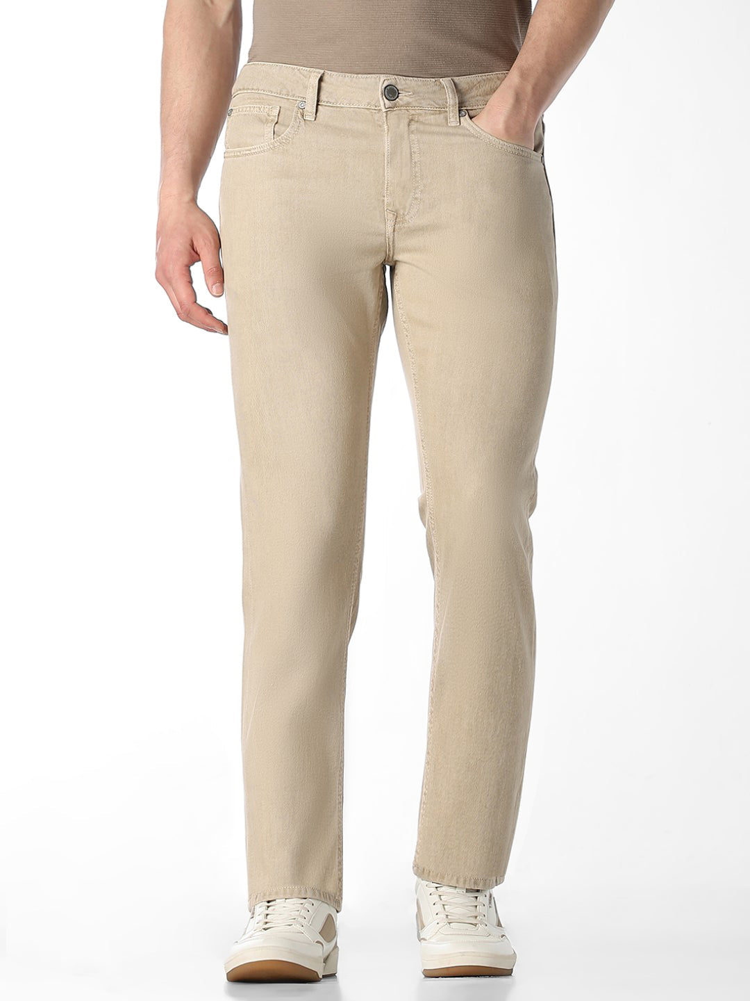 Beige Clark Regular Fit Jeans