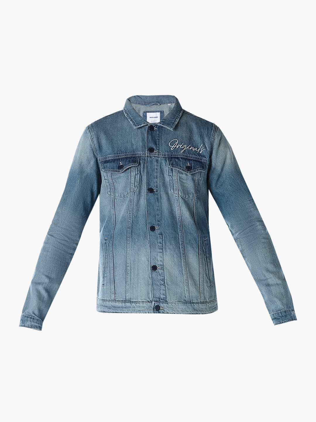 Blue Printed Denim Jacket