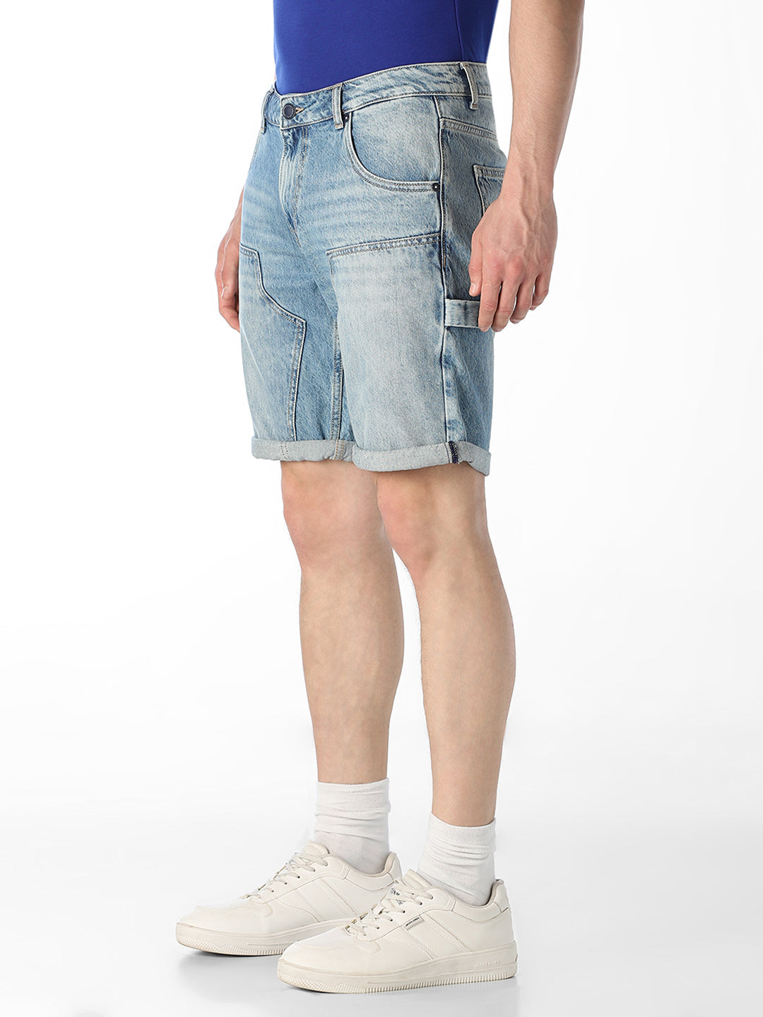 5 Pocket Panel Detailing Denim Shorts