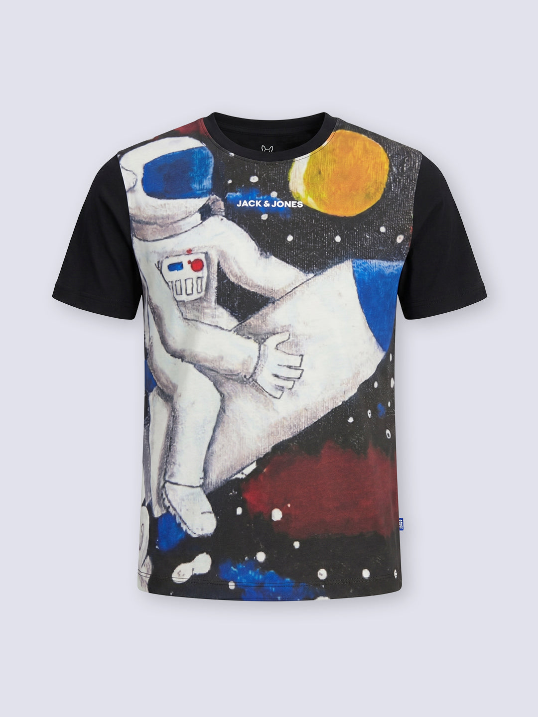 Boys Black Astronaut Print T-shirt
