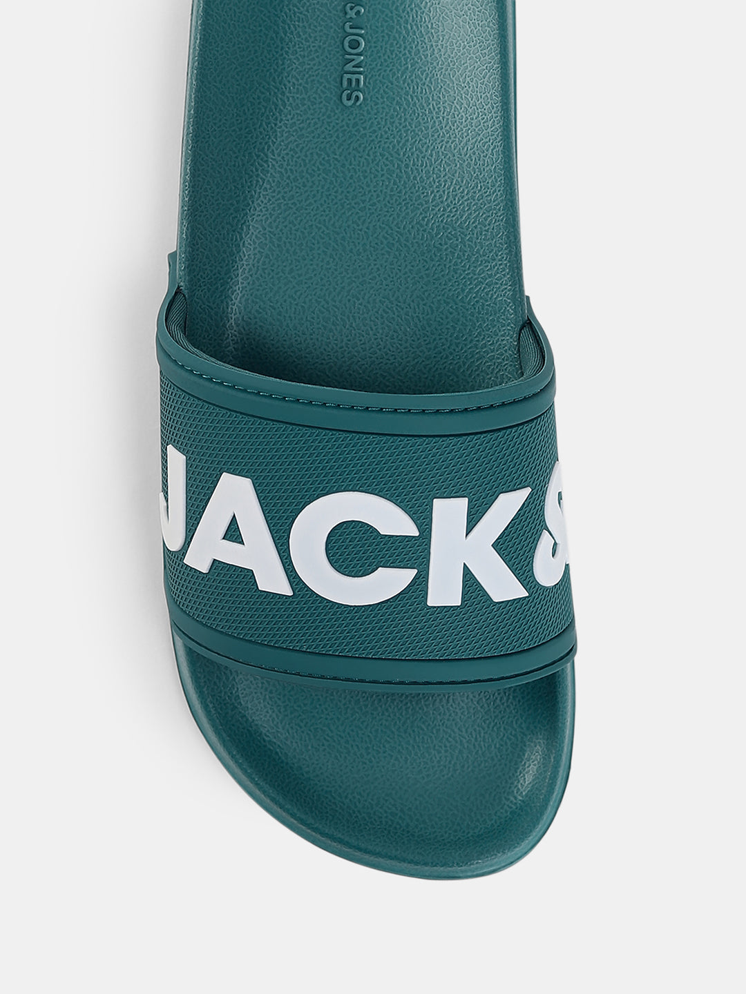 Green Logo Print Pool Sliders