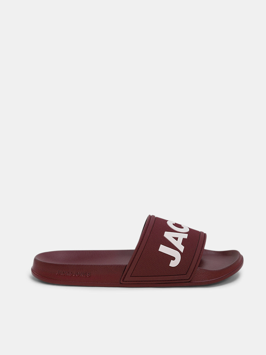 Dark Red Logo Print Pool Sliders