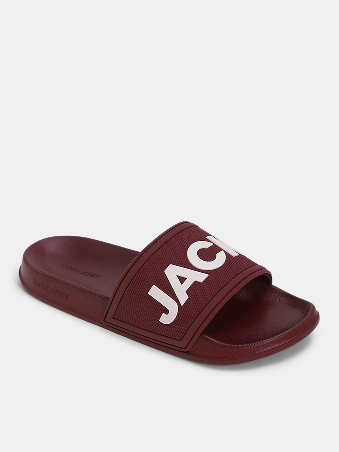 Dark Red Logo Print Pool Sliders