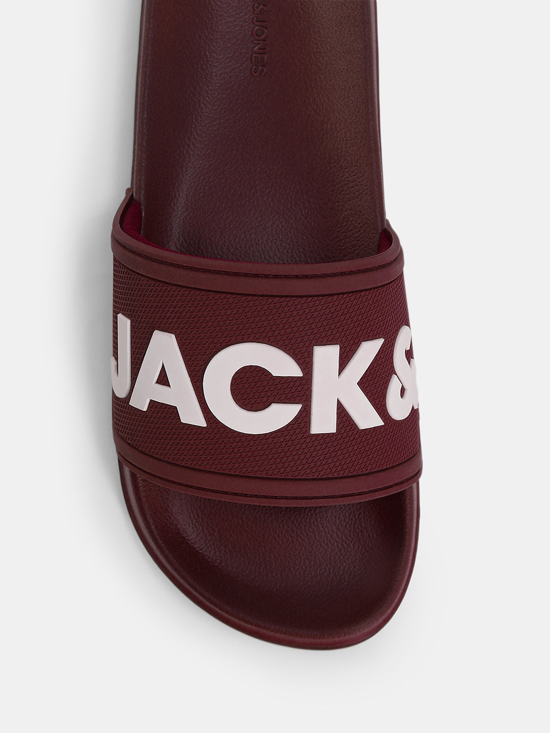 Dark Red Logo Print Pool Sliders