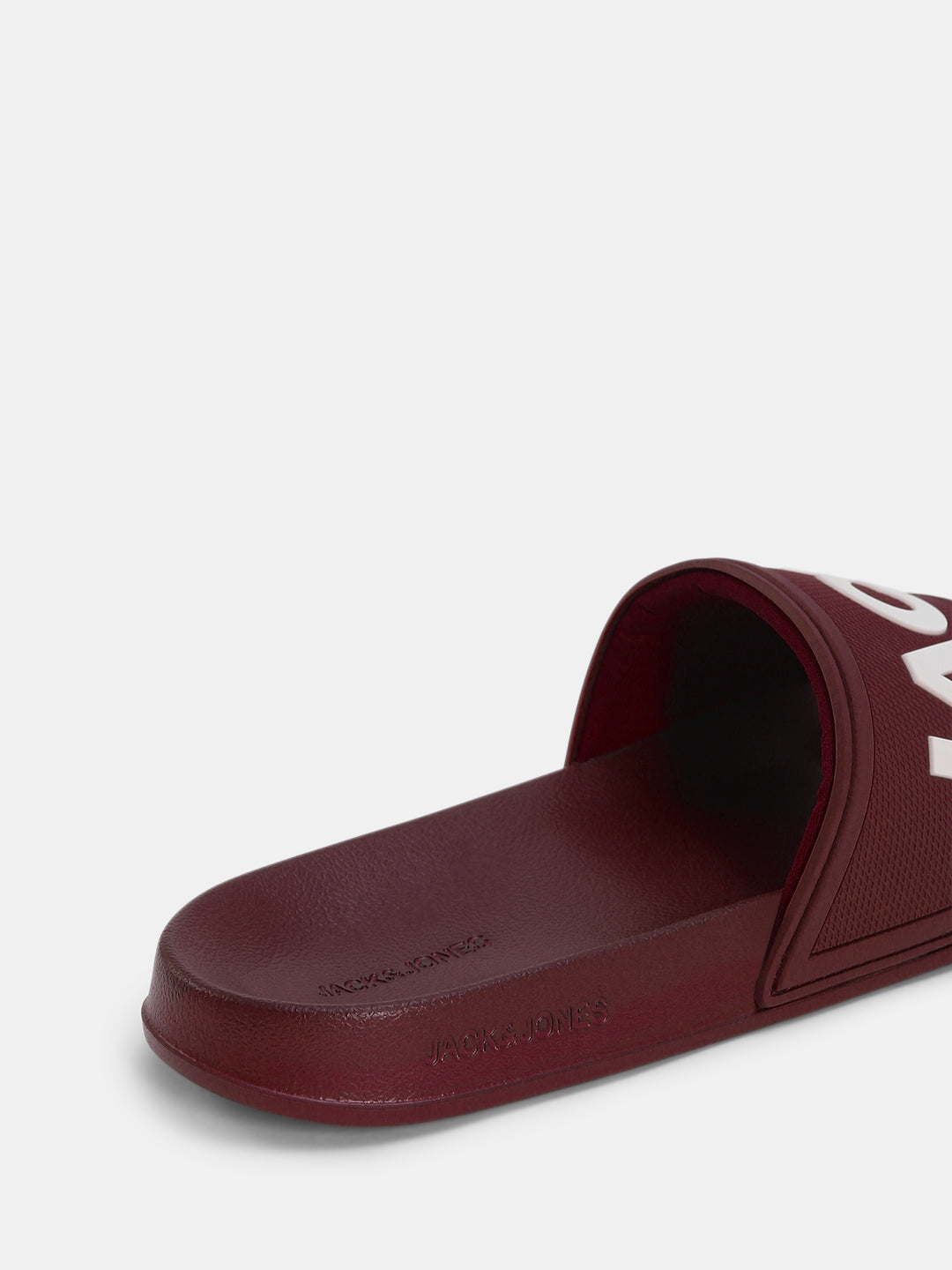 Dark Red Logo Print Pool Sliders