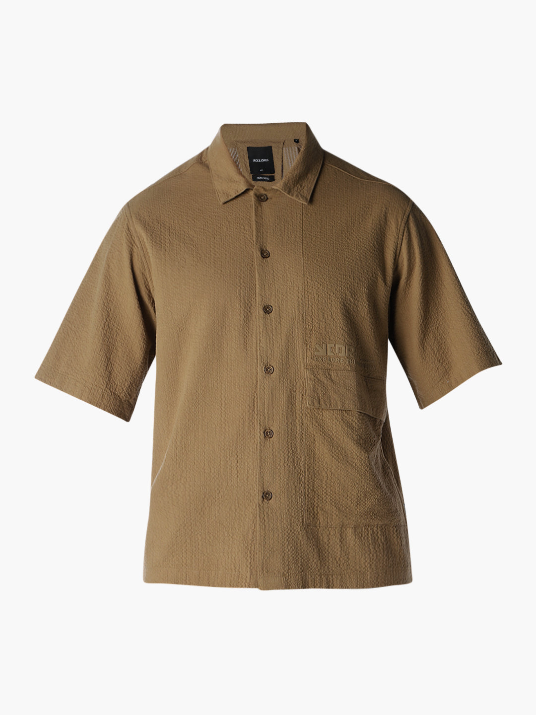 Brown Cotton Oversized Shirt