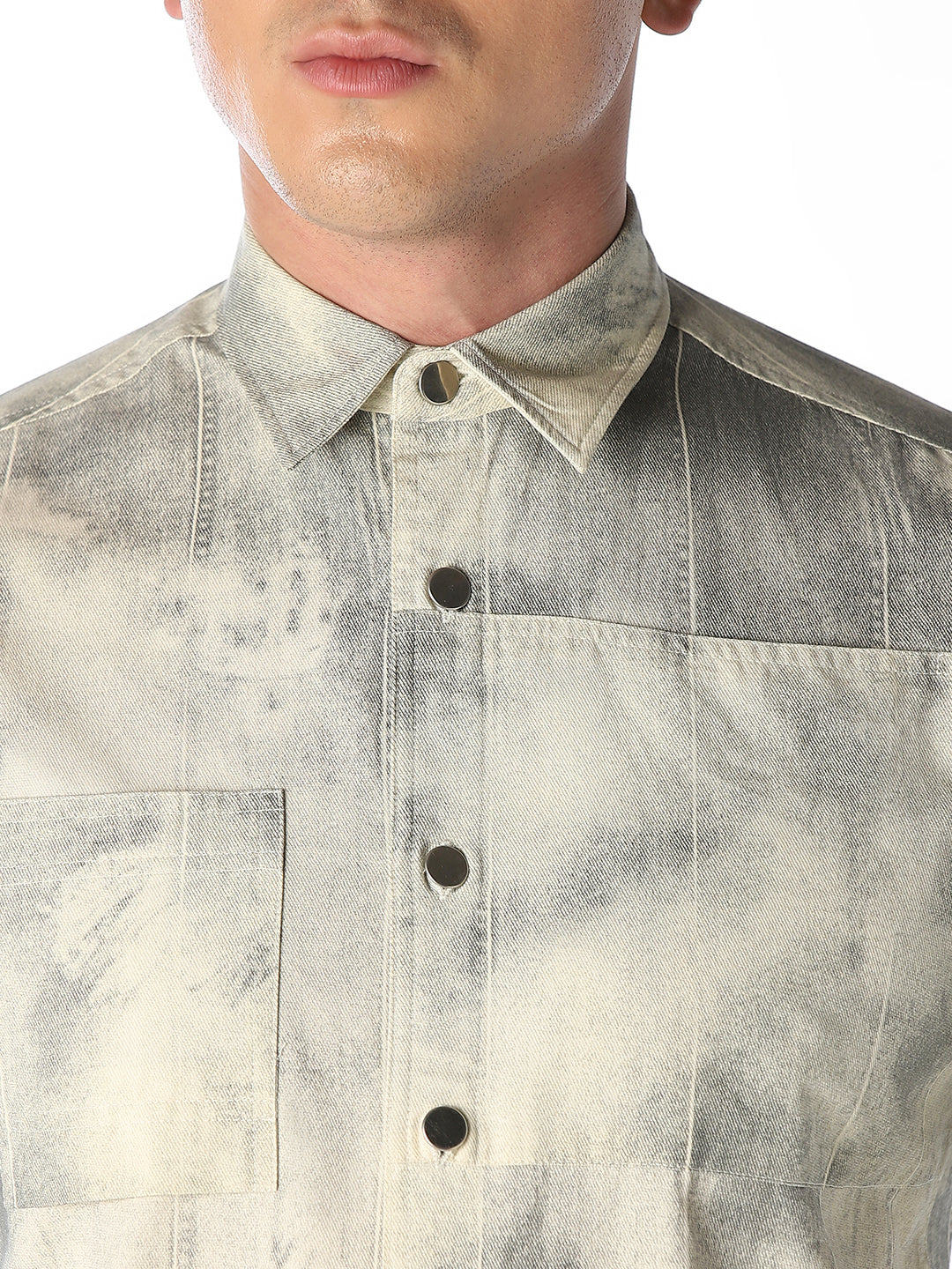 Beige Tie-Dye Print Shirt