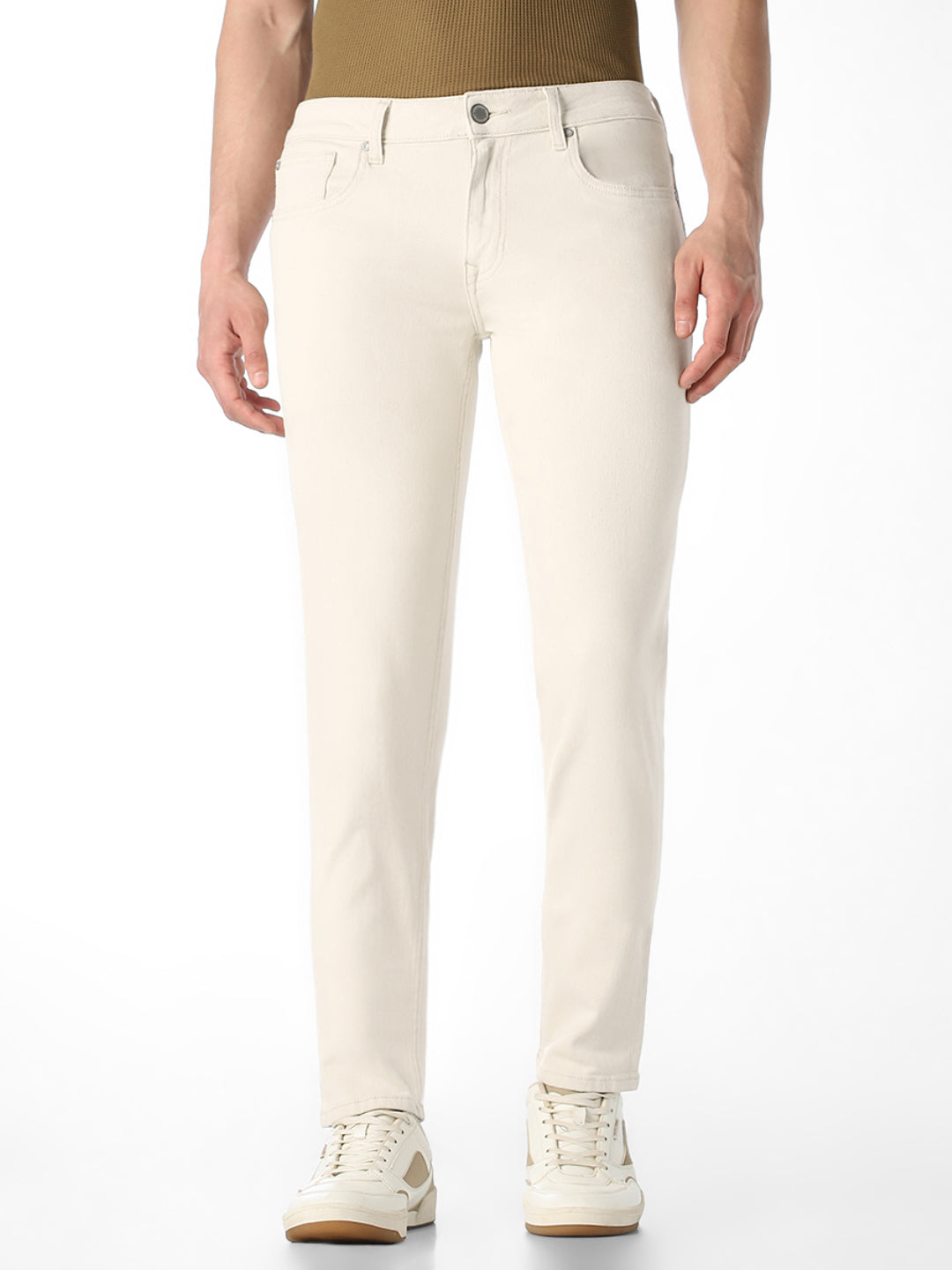 Beige 5 Pocket Glenn Slim Fit Jeans - 31/32