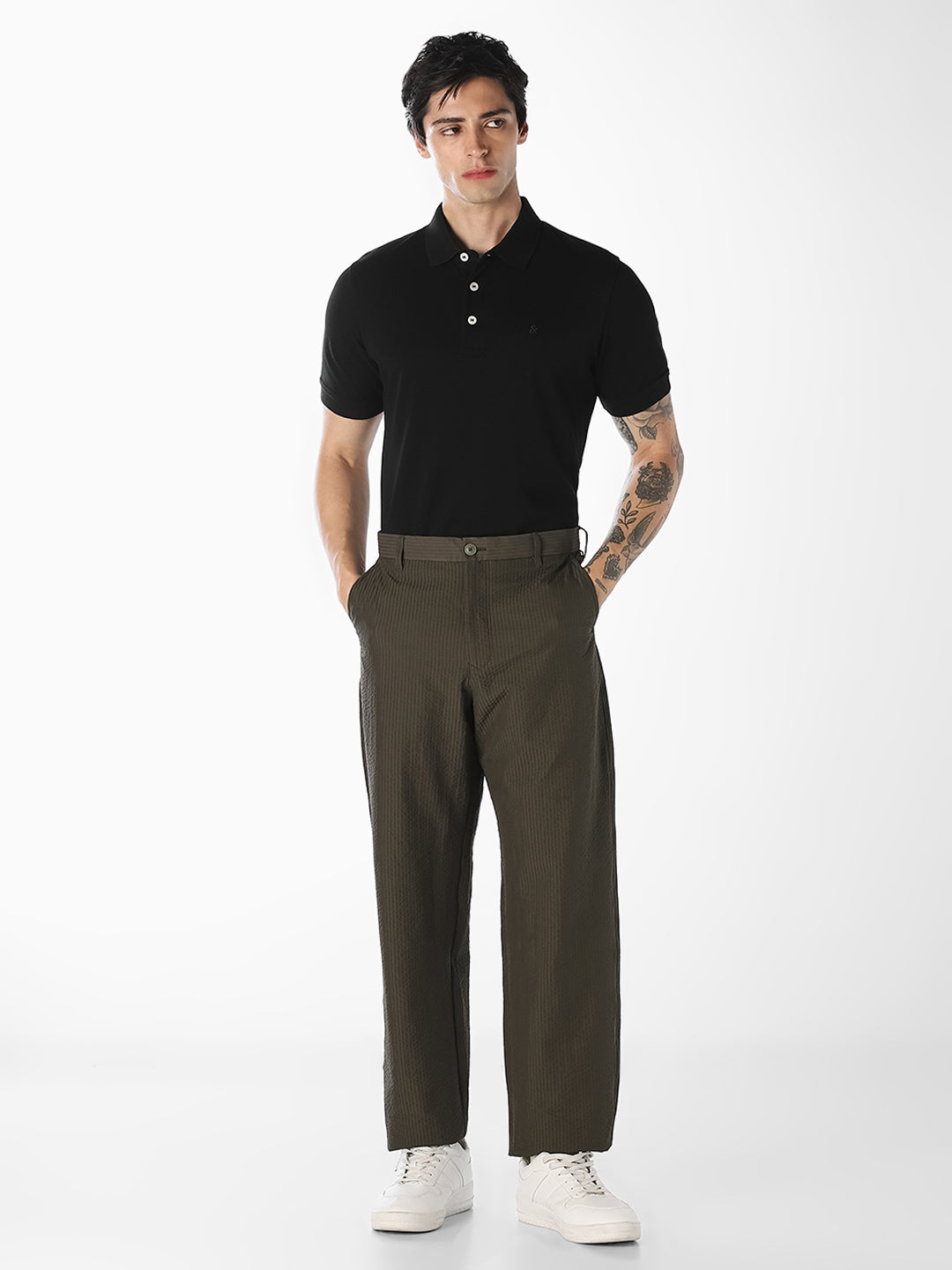 Black Organic Cotton Knitted Polo