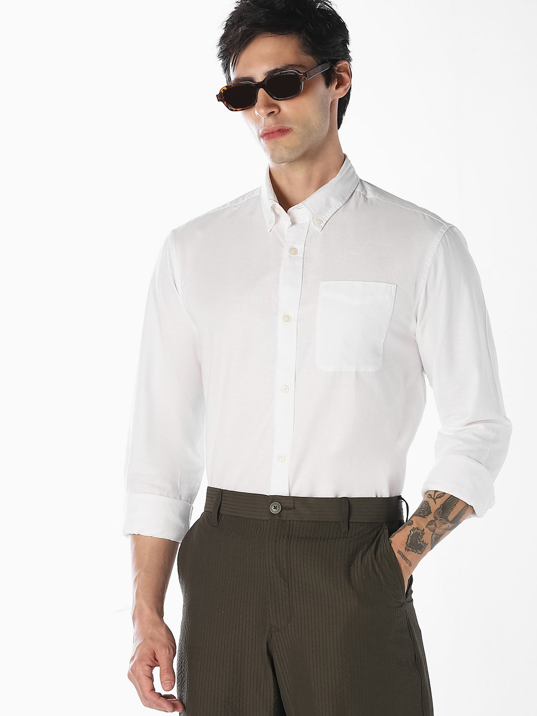 White Organic Cotton Oxford Shirt