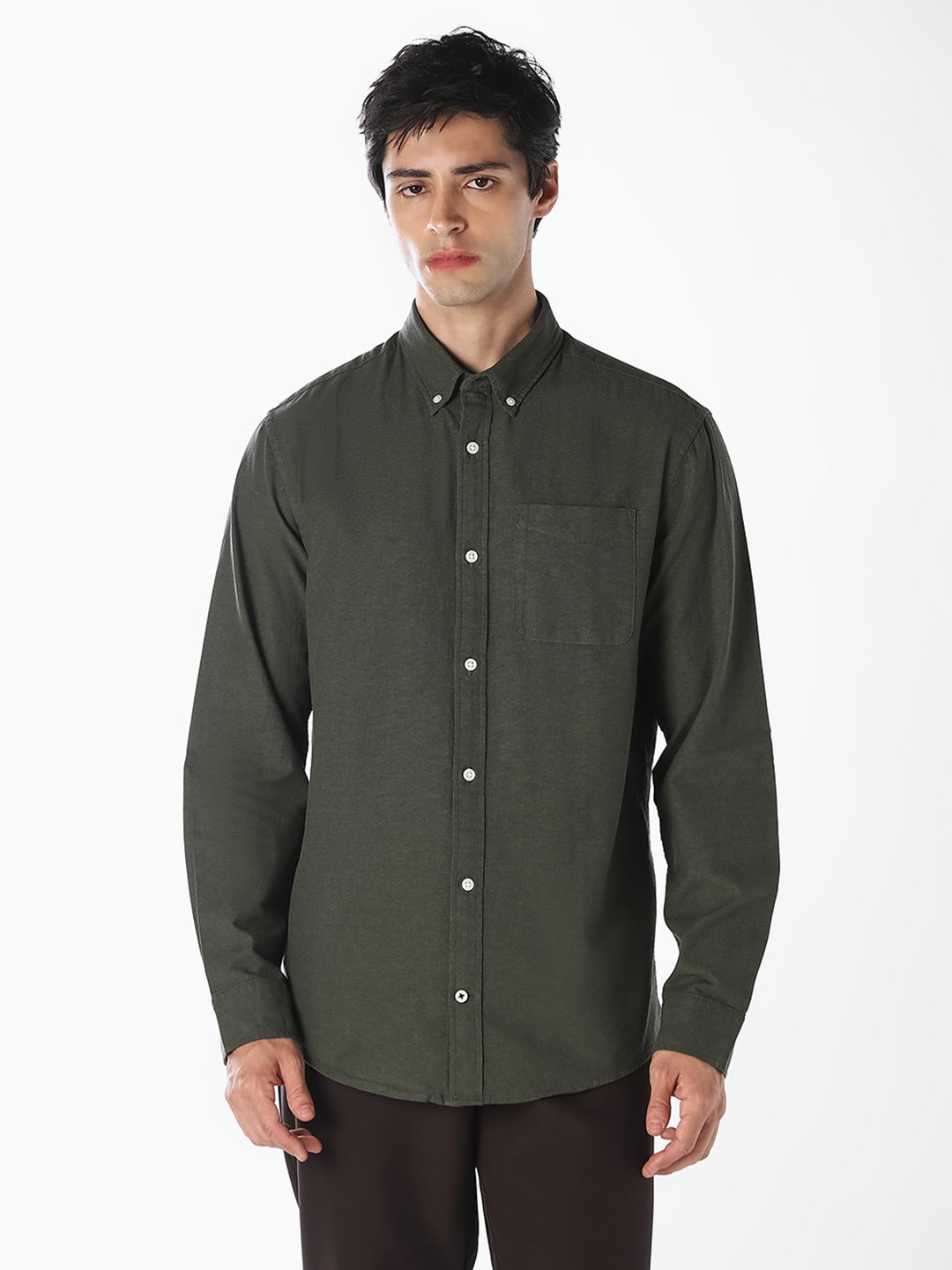 Green Organic Cotton Oxford Shirt