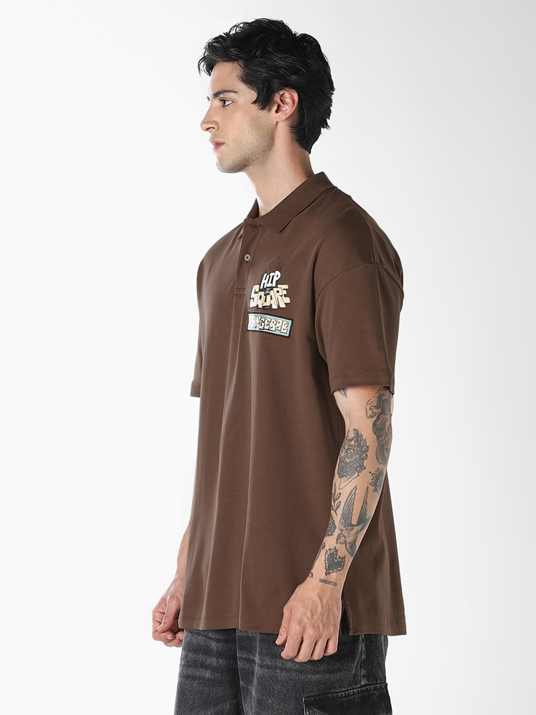 Brown SpongeBob Print Oversized T-shirt