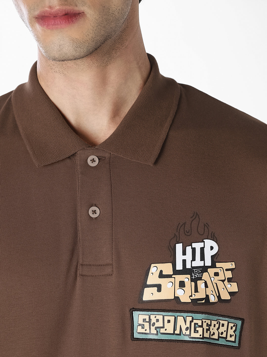 Brown SpongeBob Print Oversized T-shirt