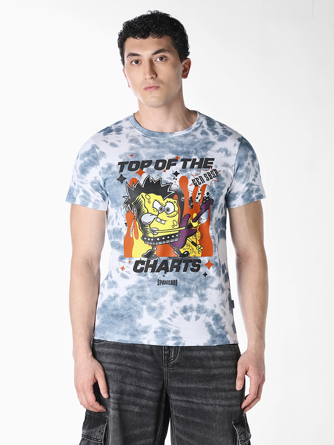 Tie-Dye SpongeBob Print T-shirt
