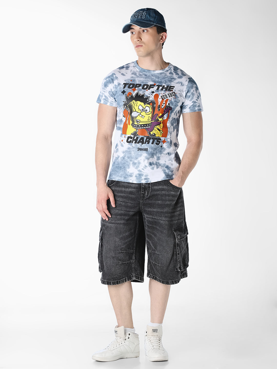 Tie-Dye SpongeBob Print T-shirt