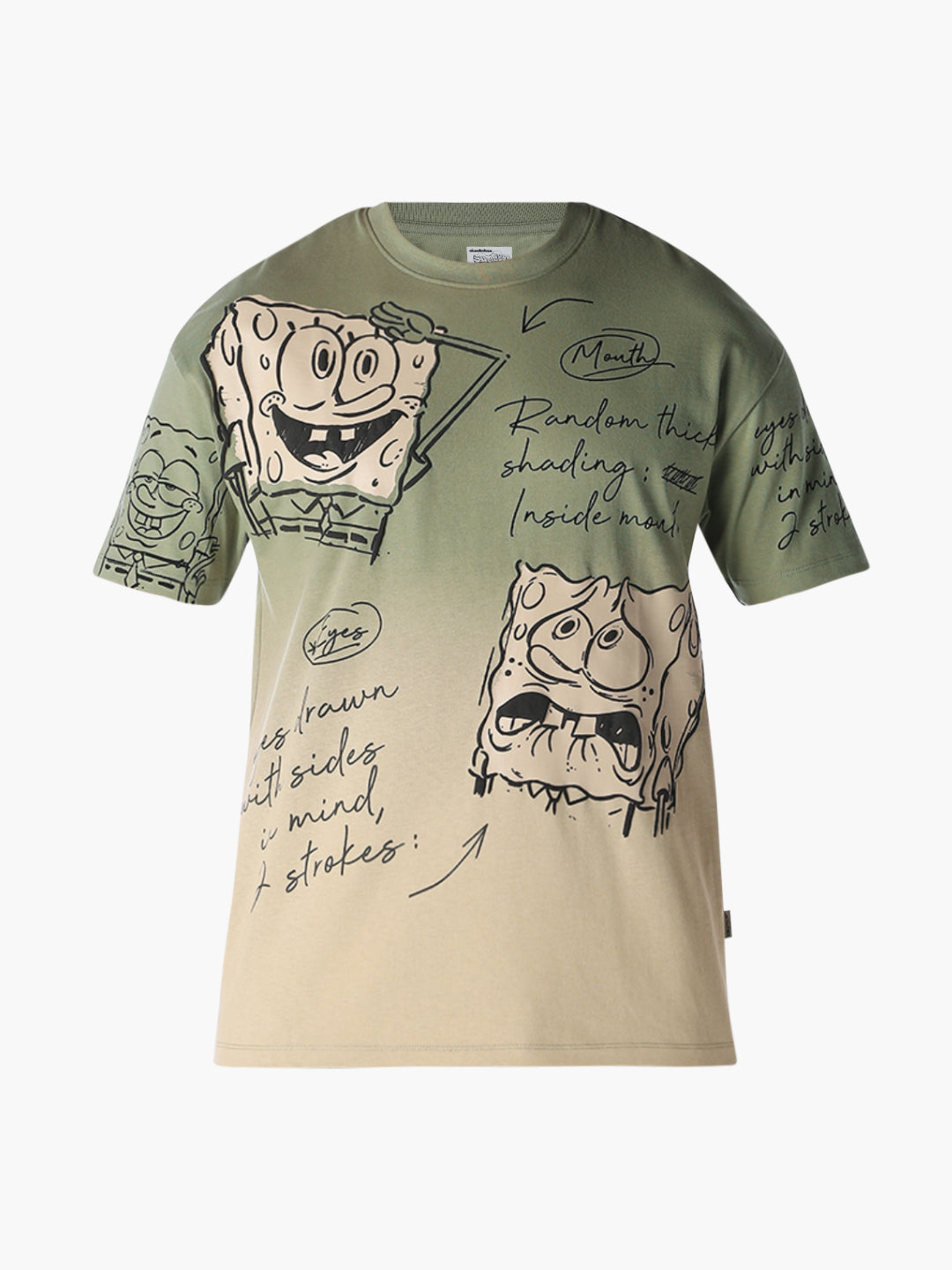 SpongeBob Sketch Print Oversized T-Shirt