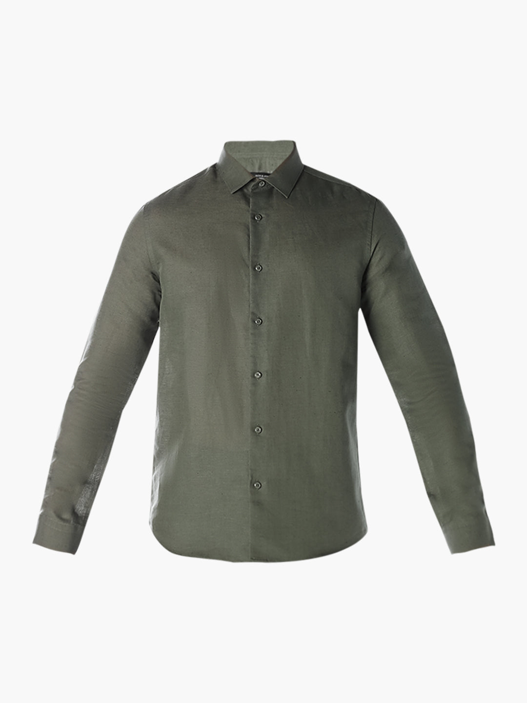 Olive Linen Blend Shirt
